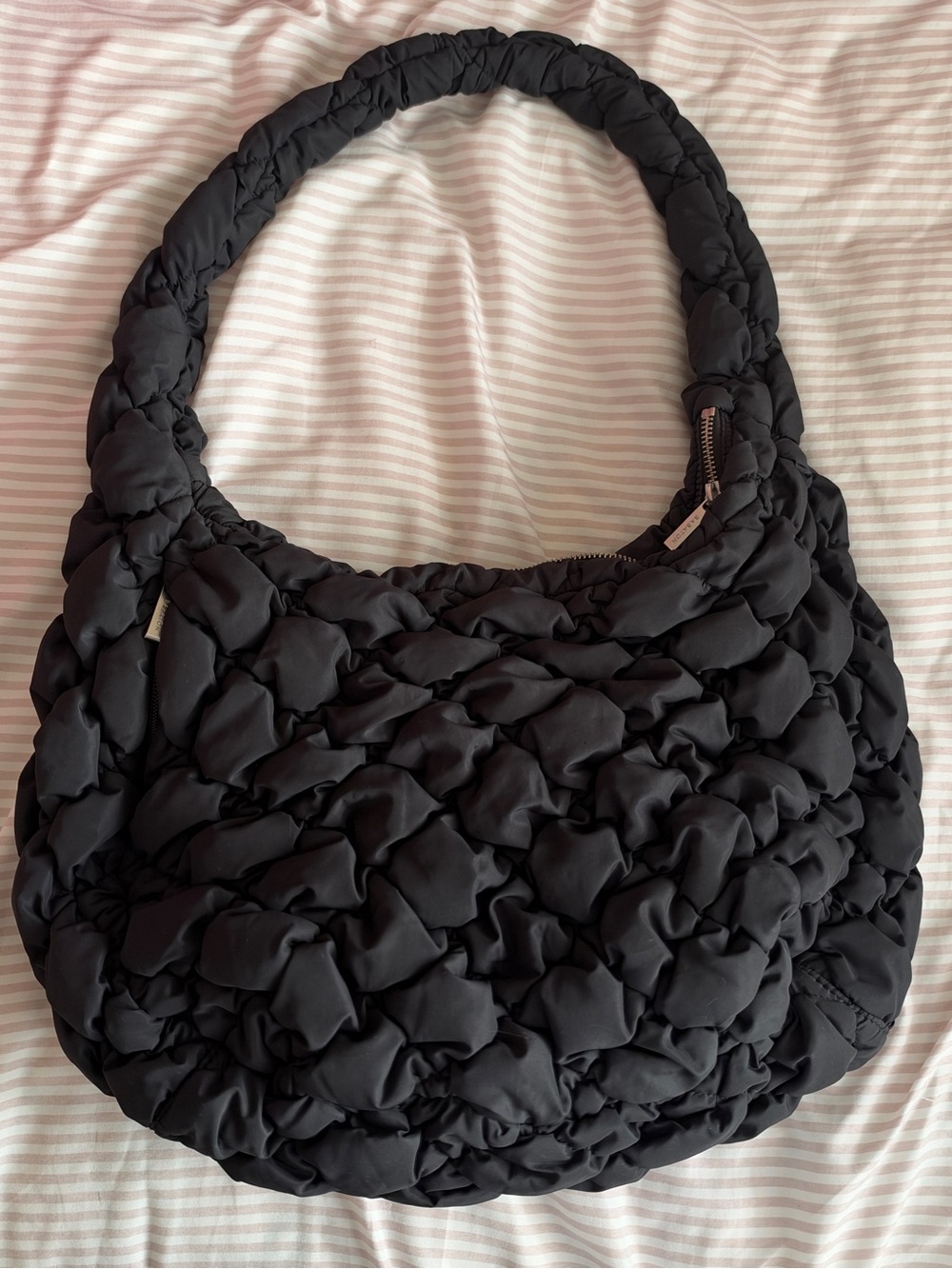 Babaton Quilted Black Shoulder Hobo Bag